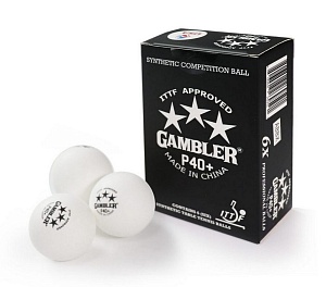 Теннисные мячи Gambler p40+ ball, 6 шт.